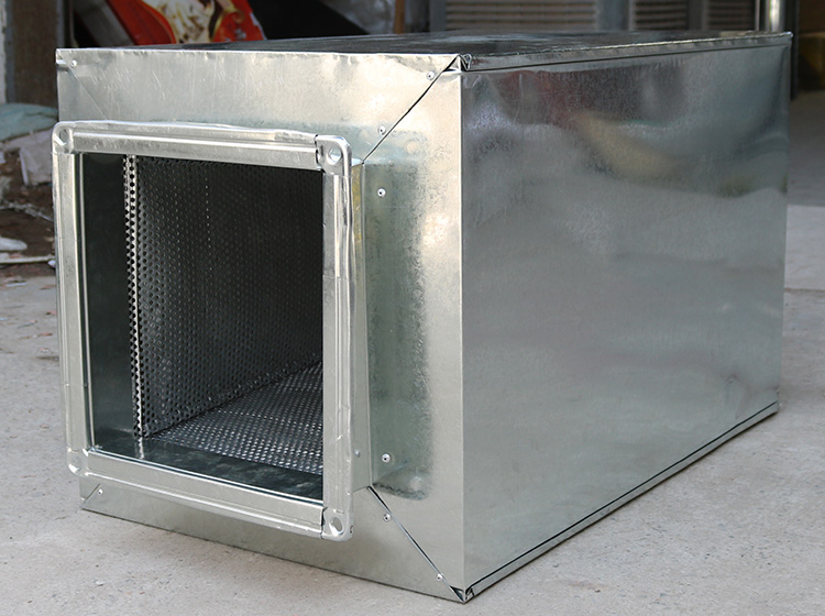 定制镀锌白铁皮风机降噪消音箱 新风静压隔音空调通风管道消声器
